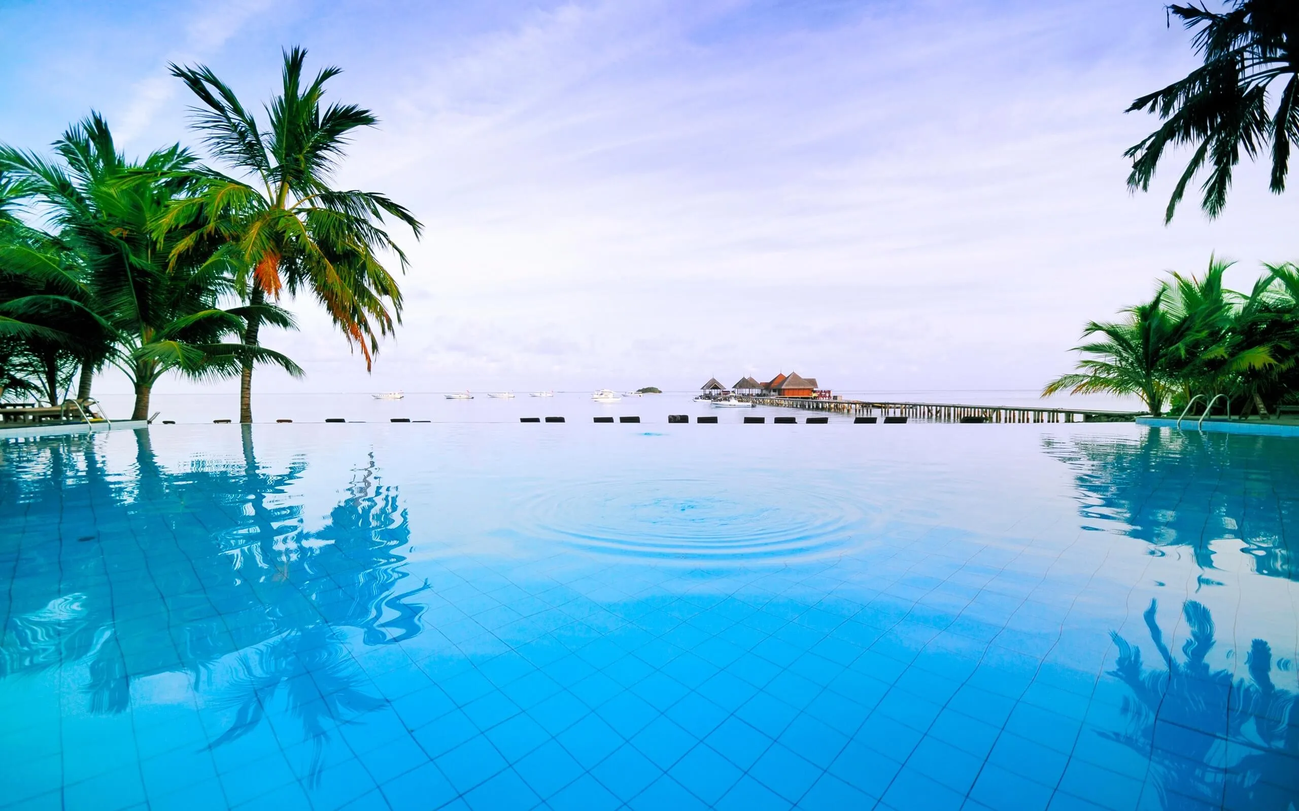 An infinity pool and sunset